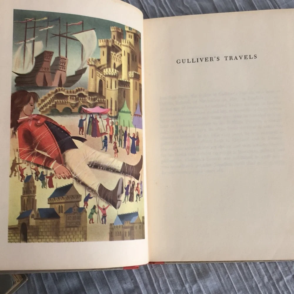 Vintage lot 3 CHARLES DICKENS hardcover childrens books-Gulliver's Travels